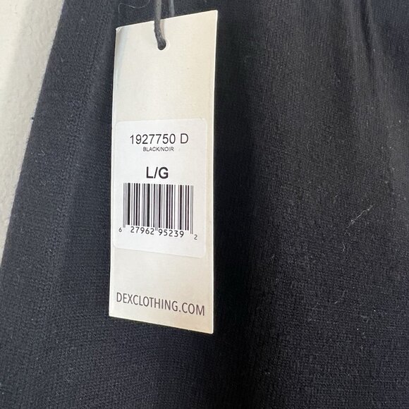 Dex Clothing NWT Black Ribbed Wide Leg Hi Rise Cropped Pants Heavy Knit Black L - Picture 6 of 11